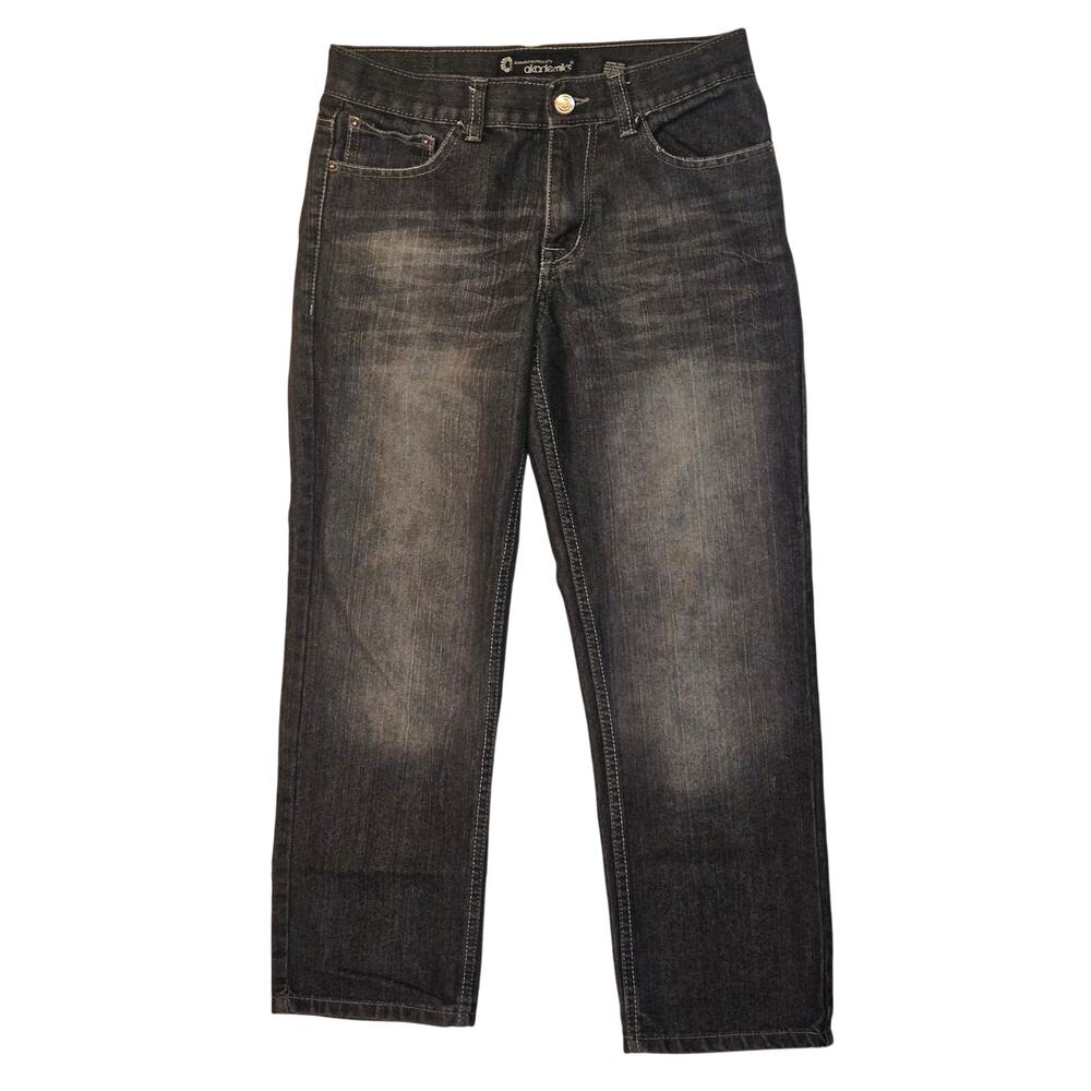 Akademiks Baggy Jeans Boys 12 Black Faded Y2K Hip Hop Skater Hipster Streetwear